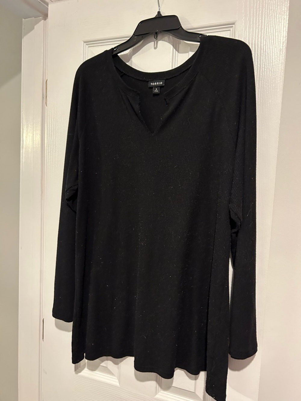 MAKE OFFER! Easy Basics! torrid Black Long Sleeve V-Notch Ribbed Top